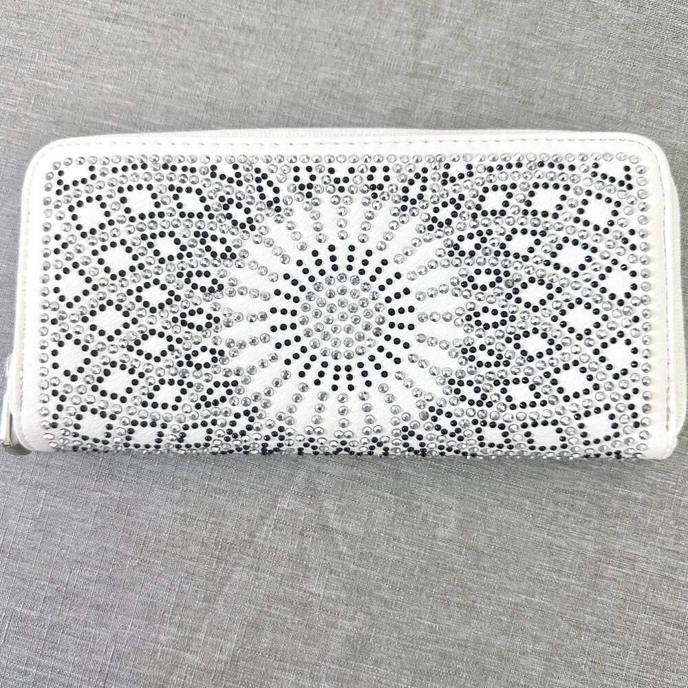 Silver White & Black Rhinestone Woman's Wallet